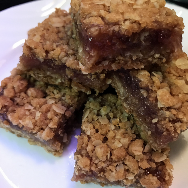 raspberry oatmeal cookie bars tyra bakes